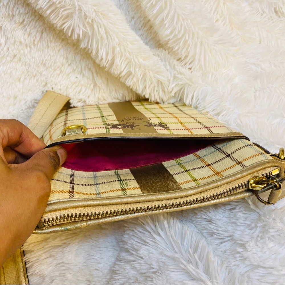 Coach Plaid Cross Body Purse Bag - Picture 5 of 8